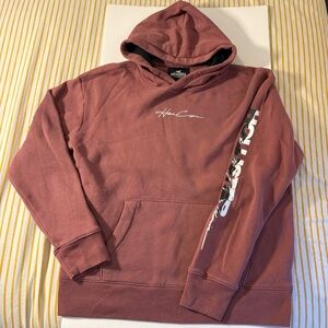 Hollister California Graphic Fleece Hoodie — Men’s Size L - Muted Rose/Mauve‎